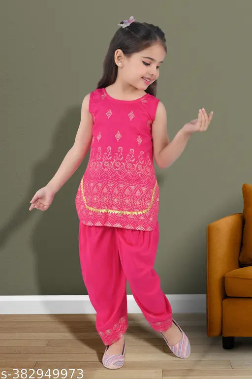 Unique cotton kurta sets for kids, straight shape dhoti pants with zari woven pattern. White gown for girls party wear, multiple size options available from India