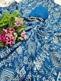 Blue Georgette saree with paisley design