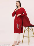 Womens embroidered pattern wool kurta