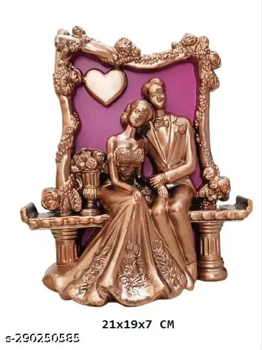 Plastic handcrafted MK newly married couple dance figurine with lightning statue, romantic bedroom decoration, 7cm length, 19cm height, 21cm breadth