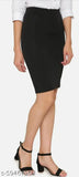 Black midi length knee-length women's western style skirt