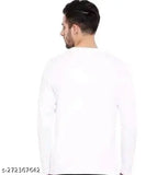 Polyester full-sleeve S-cut men's printed t-shirt, long sleeves with net pattern. Made in India." (118 characters)