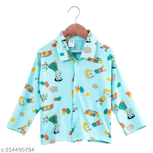 Polyester net nightsuit-blue for infants and toddlers (sizes 6-12 months - 8-9 years), made in India