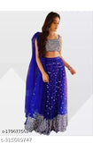 Embellished net choli and dupatta set, free size, Indian embellished topwear & bottomwear