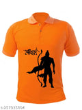 Stylish Jai Shree Ram printed polyester t-shirt, unisex round neck design for men and women