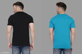 Multicolor cotton blend short-sleeve men's t-shirts pack with printed pattern, featuring sizes S to XL from India