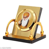 Golden acrylic Ek Onkar Guru Nanak car idol, 3.5 x 3 inches, positive energy and easy installation