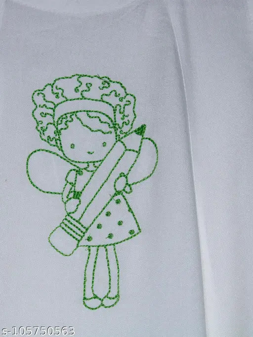 Sleeveless satin long kurta, girl with pencil embroidery, printed net for girls aged 3-7 years, Indian origin