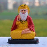 Delicate, graceful Delightful Guru Nanak Ji idol, intricately crafted Indian religious artifact with beaded strings, showcasing the seated spiritual leader in peaceful meditation