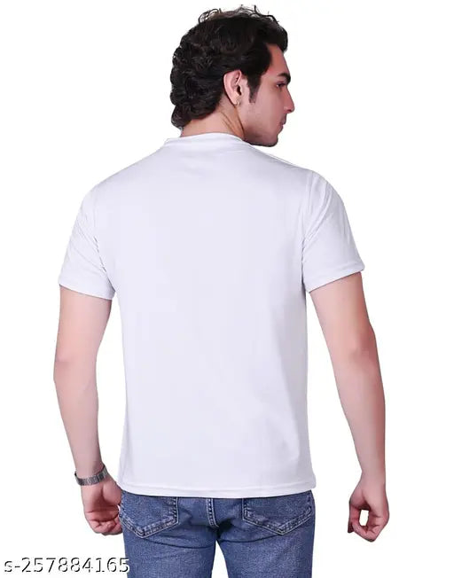 Mens gym wear t-shirt, premium quality super soft polyester fabric, plain design, half sleeves, M to XXL sizes