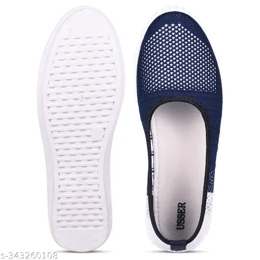 Textured textile ankle loop ballerina shoes, USSER 05 from India