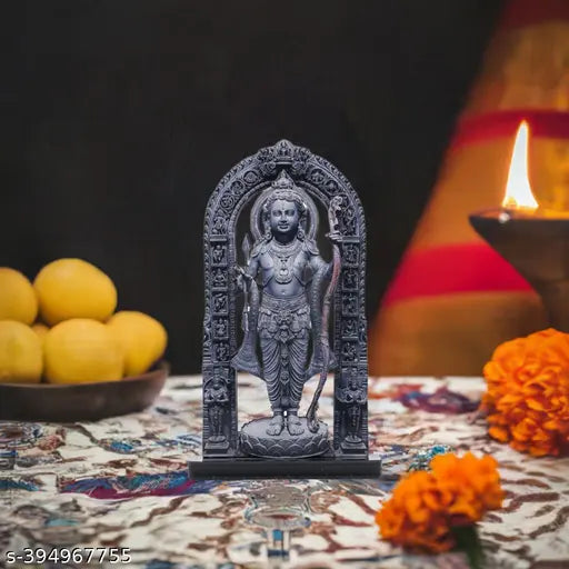 Wooden Ram Lalla statue (6 inches), premium MDF replica of Ayodhya Mandir idol for home decor, great for gifting