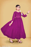Exquisite net Kids Couture Gown for girls special occasion, long sleeve solid design from Eighteen.Creation*
