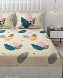 Premium quality cotton fitted bedsheets, botanical pattern, superfine thread count 220, ideal for summer, adult use