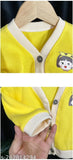 Yellow cotton blend front button cardigan for baby boys and girls, 6-12 months, vibrant colors, perfect layers of warmth