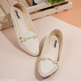 Synthetic leather Skoll pointed bellies textured women's slip-ons, fashionable and comfortable footwear for casual and party wear