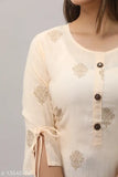 Womens rayon printed kurta, tiered sharara, short sleeves