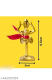 Gold-plated steel Laxshmi Car Dashboard Trisulam, intricately designed, 65cm pack 1