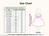 Silver and white Kraft cotton girls' frock dress, knee-length with a V-neck collar