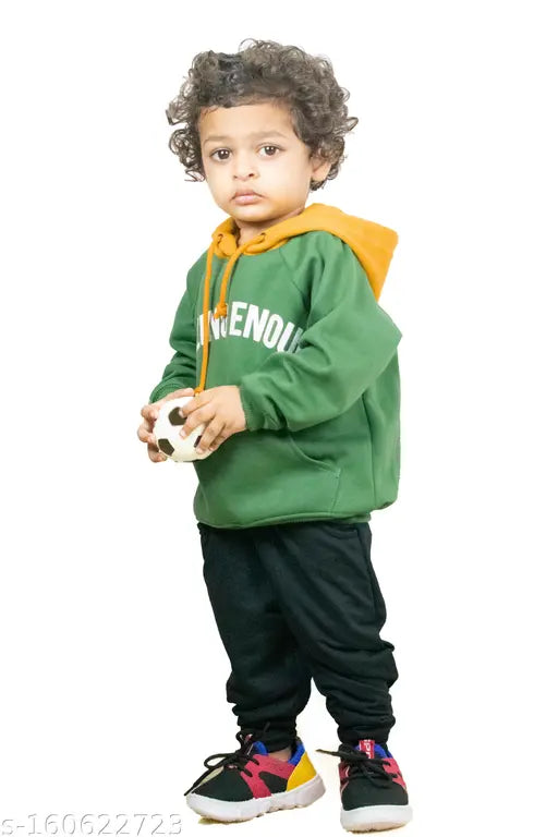 Kids Unisex Boys and Girls Hoodie Sweatshirt for 1 to 5 years kids Olive Amazing style