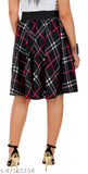 Black and pink plaid women's skirt, short hem