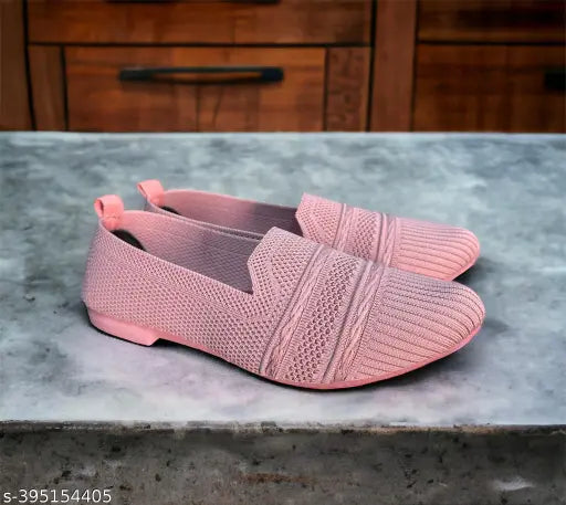Stylish pink ZARA2 bellies canvas ballerinas for women - embellished, slip-on, breathable lining, anti-skid, comfortable, versatile footwear