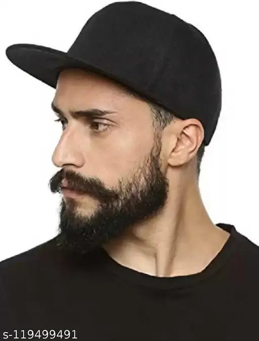 Cotton hip hop cap, solid pattern, adjustable strap, unisex style from India