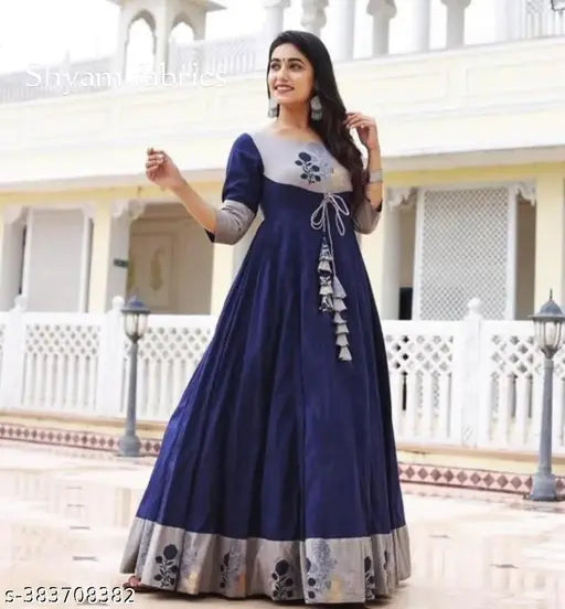 Blue and white kurta, unstitched with embroidered detailing, perfect for special occasions
