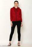 Solid fleece winter jacket for women, long sleeves, rapid dry technology, India-made
