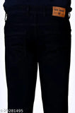 Stylish denim jeans for men, solid pattern, available in sizes 30-40 (15in-20in waist, 41in length)