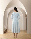 Rayon embroidered kurti, three-quarter sleeves, perfect for special occasions or daily wear, 100% natural fabric from India