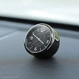 Quartz car clock in carbon fiber pattern, vent clip & adhesive tape for dashboard or console. Stainless steel, luminous night vision display. Ideal for home, office, camping, or vehicle