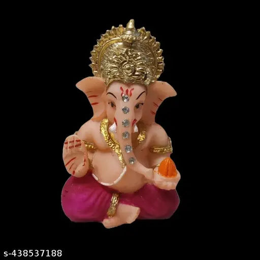 Ganesha Lord Ganesha poly resin idol, 10cmx10cmx10cm, Diwali/birthday gift for car dashboard showpiece