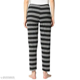 Women's self-design straight-fit black trousers