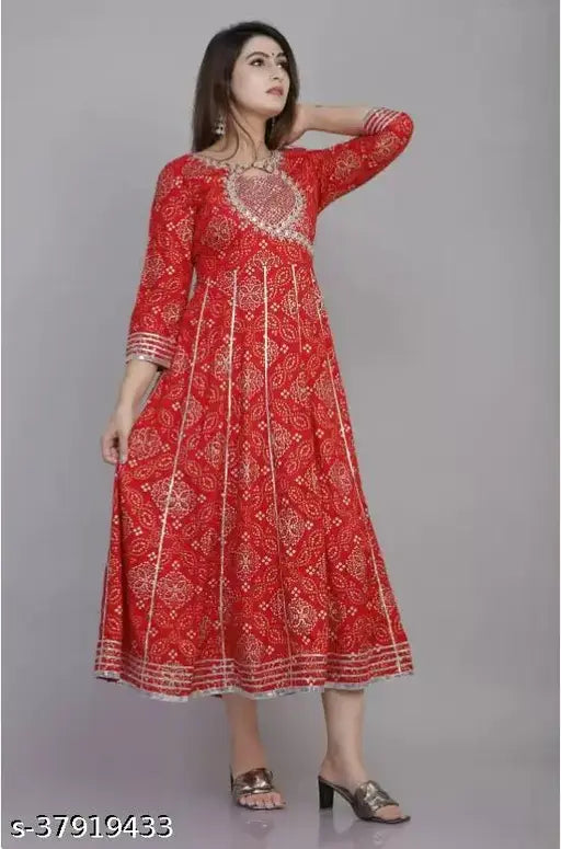 Rayon Anarkali Gown, Zari embroidered, Indian ethnic wear for women & girls, size S-XXXL