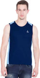 Colorblocked polyester sleeveless t-shirt, India-made