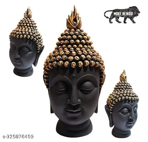 Poly resin Buddha statues, pack of 2 decorative showpieces from India - radiate peace and calm