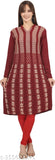Women's printed woolen aline kurta