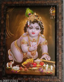 Indian handcrafted, 12x9 inch Baby Bal Krishna butter eating wall hanging