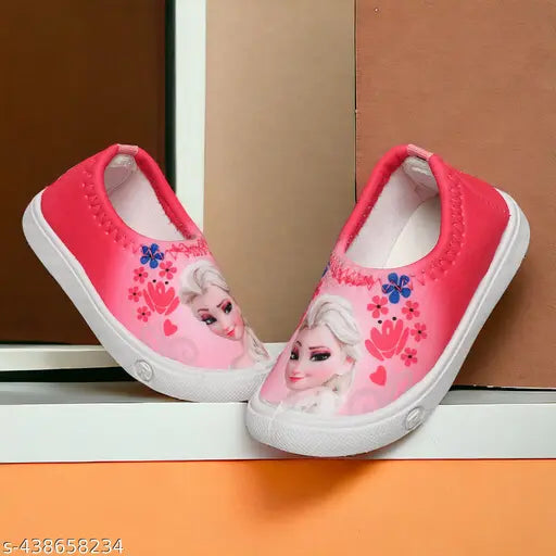 Black velvet combo kids' shoes: mesh slip-ons with cherry pink accents, perfect for casual wear, Indian origin