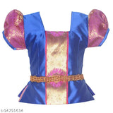 Cotton Silk Kids' Floral Lehenga Choli with Waist Belt, traditional Indian outfit for 6-8 years old festivals and parties