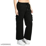 Solid cotton lycra cargo pant for girls, stylish and comfortable jogger for casual wear, made in India