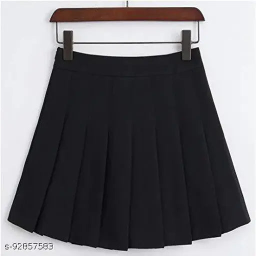 White cotton Swara Craft women's mini skater skirt for versatile outfits, perfect for school, office, dates, and parties. Stretchy, double-stitched, and machine washable