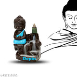Resin Buddha-Ganesha combo with free 100 cones, Indian-made god idols for special occasions
