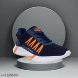 Boys running shoes, navy blue mesh fabric, easy slip on, casual wear, ideal for parksoutdoor walking and all day comfort