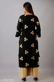 Black and gold printed rayon sharara set