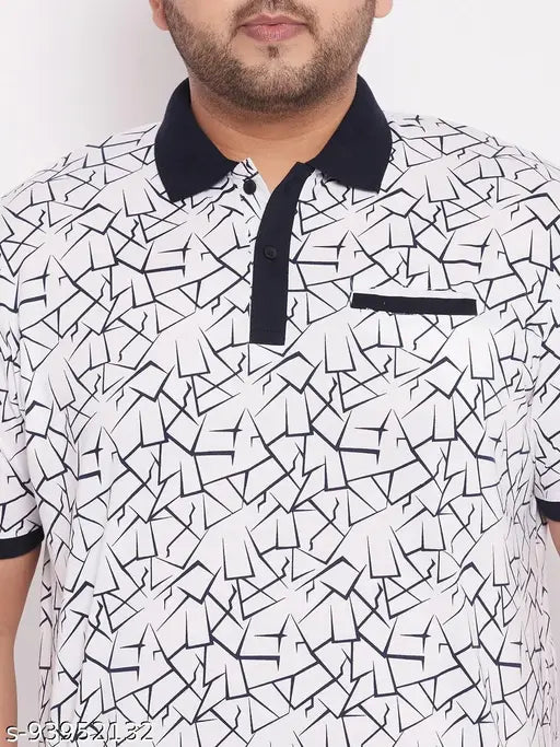 Wild West printed cotton white plus-size t-shirt for men, stylish and trendy