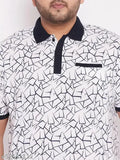 Wild West printed cotton white plus-size t-shirt for men, stylish and trendy