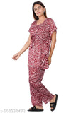 Maroon satin kaftan night suit, comfortable sleepwear/loungewear from Radhika