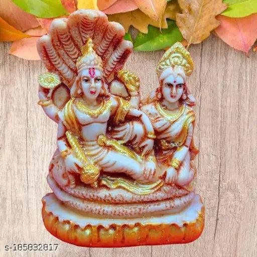 Amber resin figurine, depicts Hindu deities Shree Laxmi and Narayana
